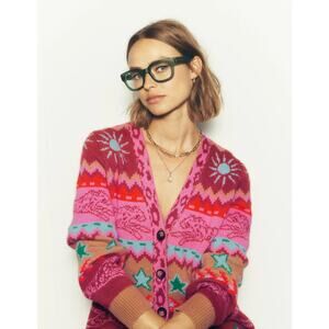 Quinn Boyfriend Cardigan-Camel, Cheetahs